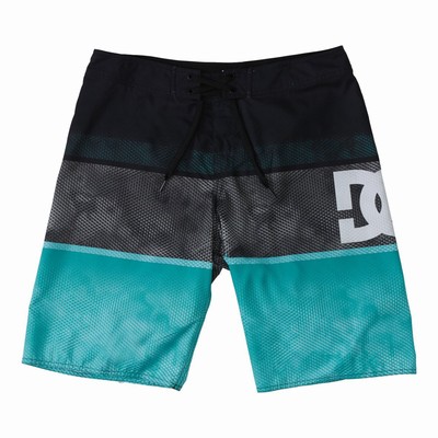 DC Refort 21" Boardshorts Men's Black/Green Shorts Australia Sale JHD-368